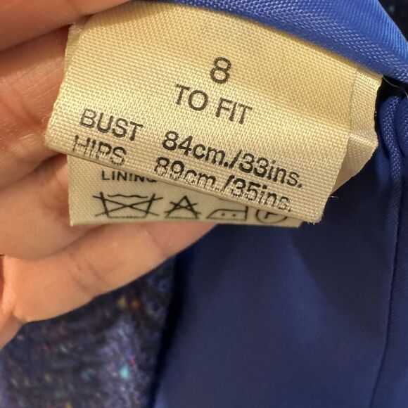 Vintage 60s/70’s Blue 100% Wool Speckled Multi Colored Long Coat Size Medium 8 - Picture 7 of 12